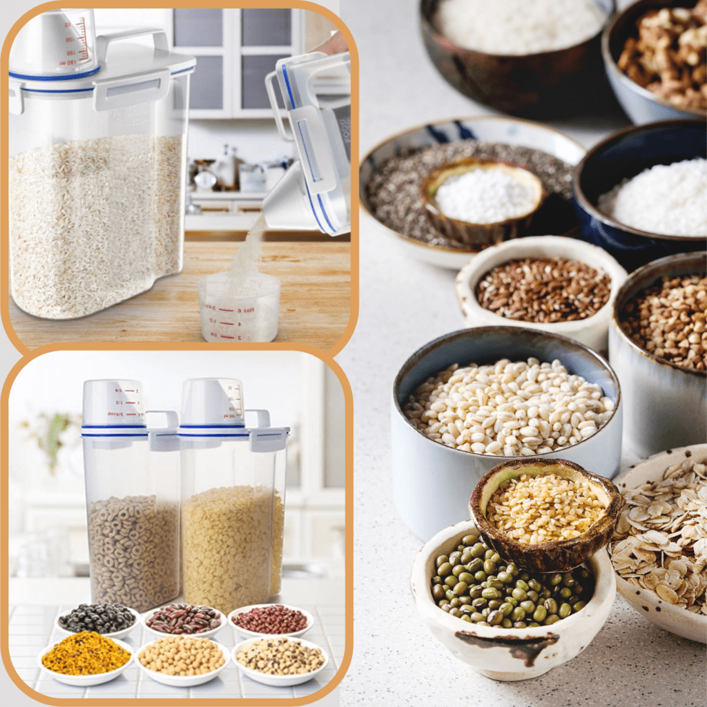 Lot de 3 boites de conservation alimentaires à becs verseurs et doseurs gradués