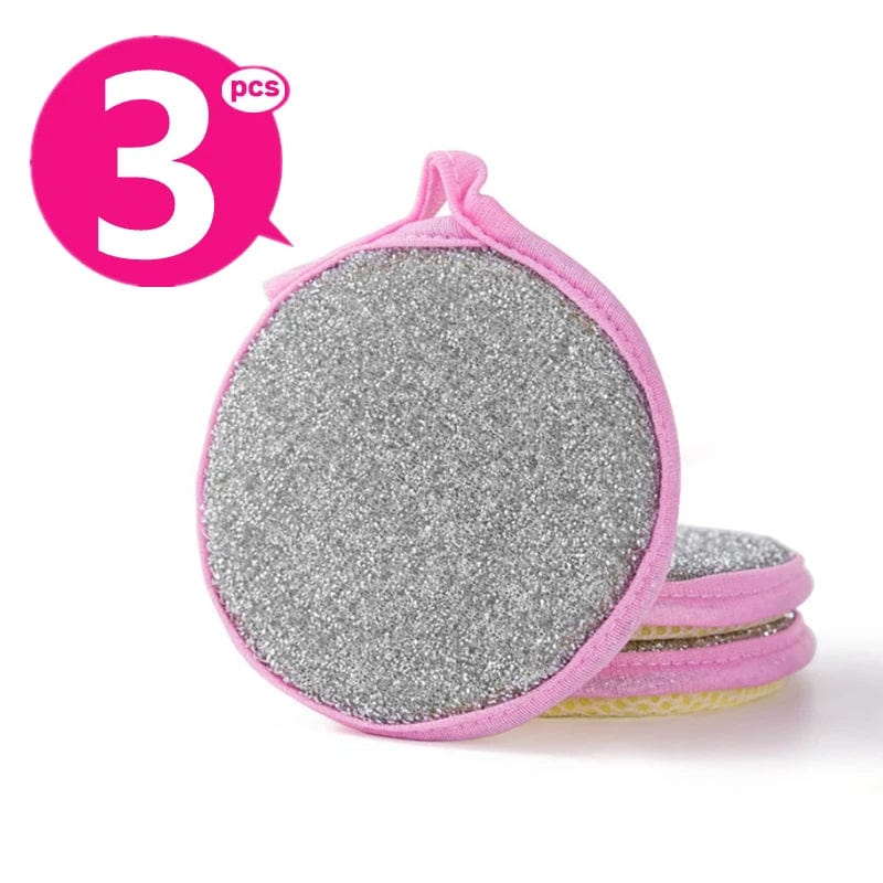 Lot de 3 Eponges de Nettoyage Double Face - Eco-Friendly 3PCS Pink