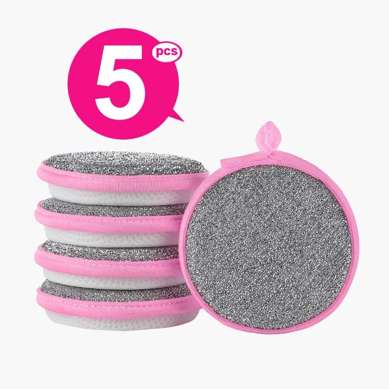 Lot de 3 Eponges de Nettoyage Double Face - Eco-Friendly 5PCS Pink
