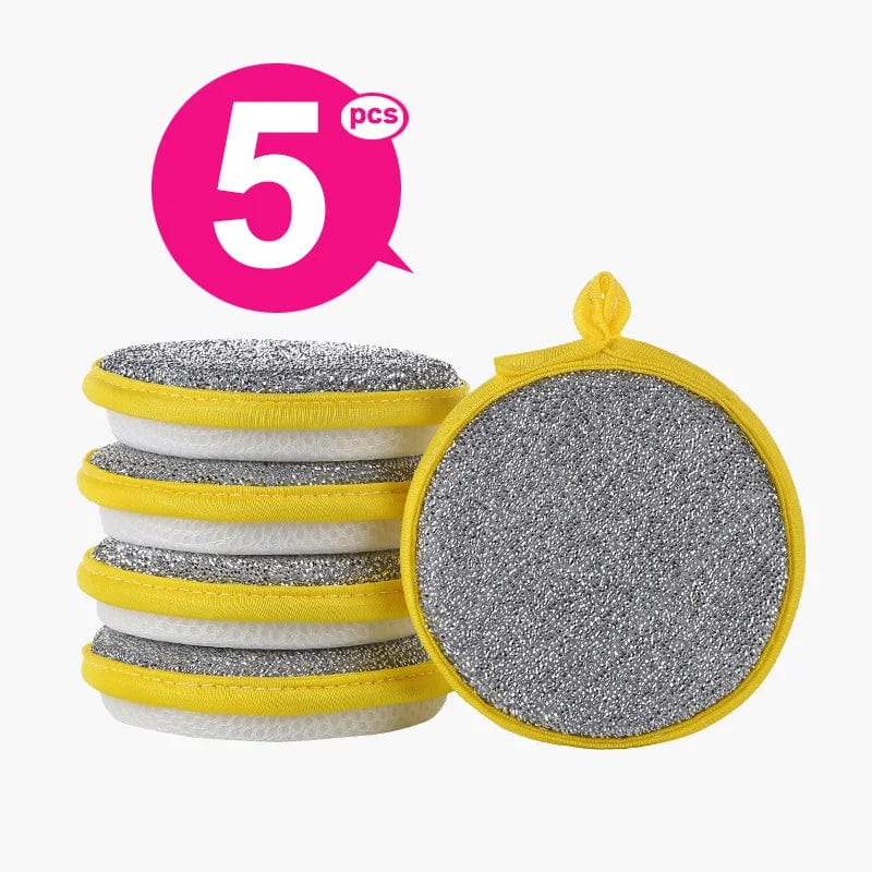 Lot de 3 Eponges de Nettoyage Double Face - Eco-Friendly 5PCS Yellow