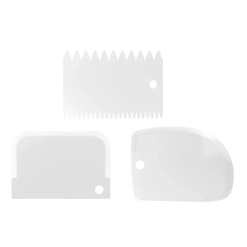 Lot de 3 grattoirs à crème pour gâteaux DIY - Outil de décoration de pâtisserie 3pcs2