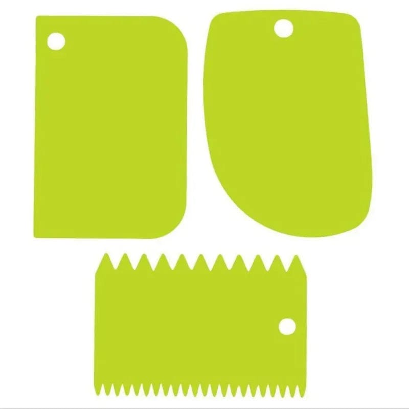 Lot de 3 grattoirs à crème pour gâteaux DIY - Outil de décoration de pâtisserie 3pcs5