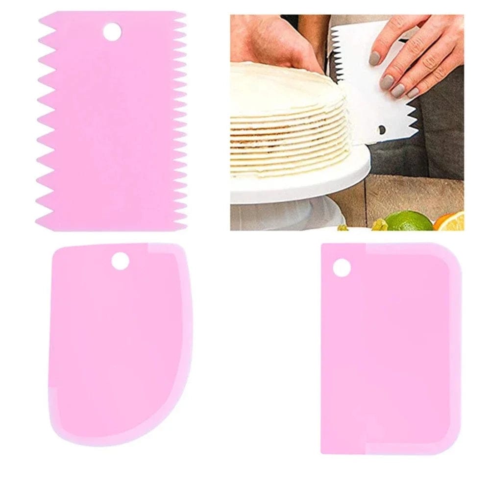 Lot de 3 grattoirs à crème pour gâteaux DIY - Outil de décoration de pâtisserie