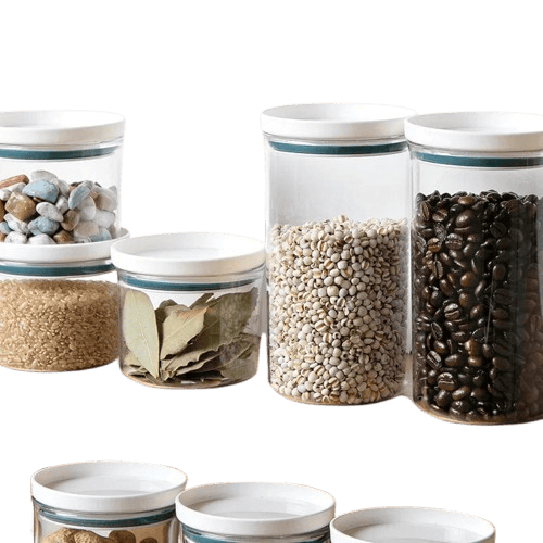 Lot de 4 Boîtes Hermétiques Transparentes avec Joint Coloré Boîtes Hermétiques