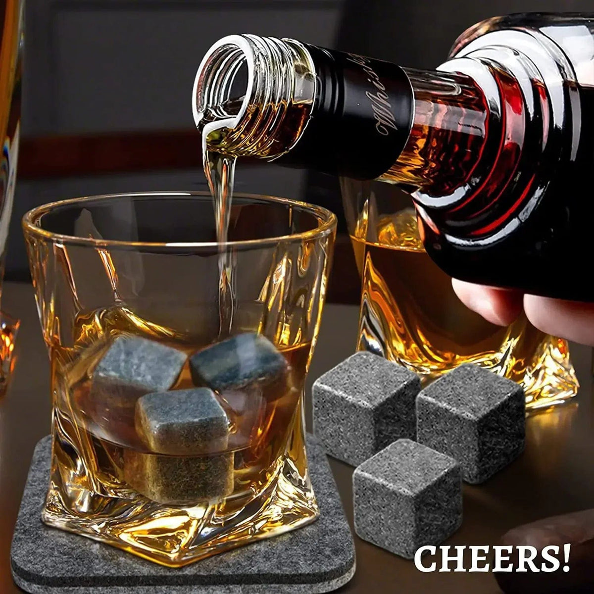 Lot de 6 pierres à whisky réutilisables pour rafraîchir vos boissons