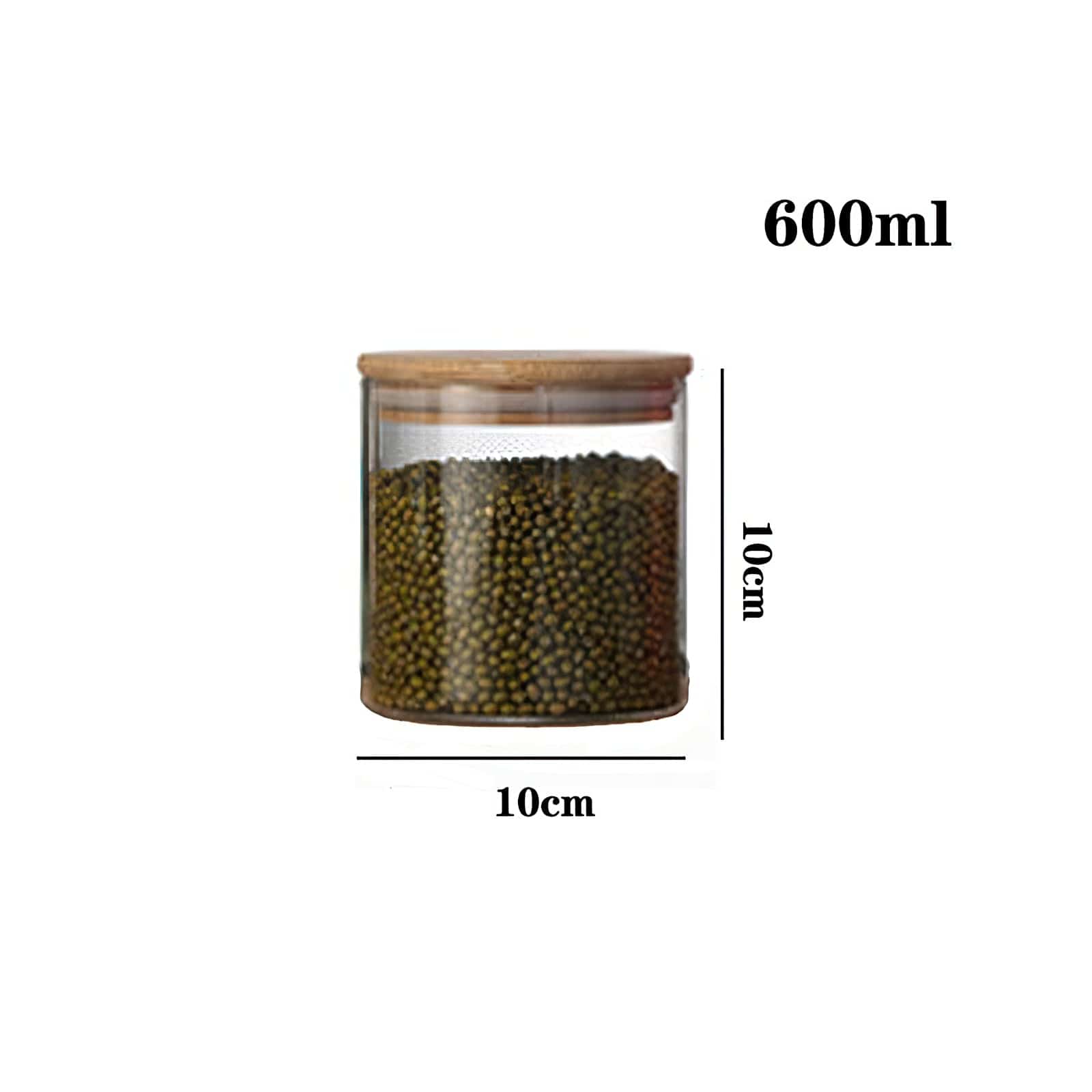 Lots de Bocaux en verre avec couvercles en bambou