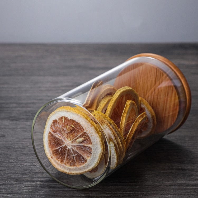 Lots de Bocaux en verre avec couvercles en bambou