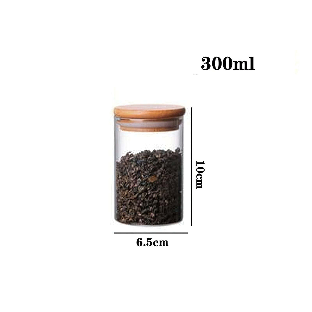 Lots de Bocaux en verre avec couvercles en bambou