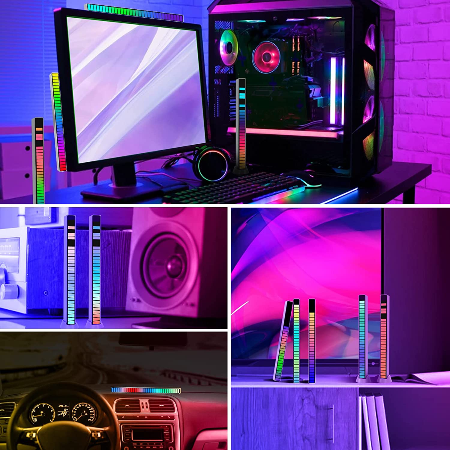 Barre lumineuse LED 16 ou 32 LED RGB pour lumières d'ambiance et musique