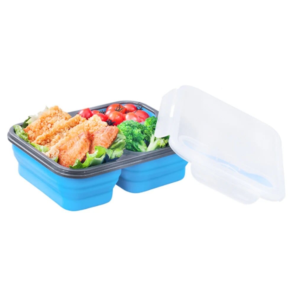 LunchBox Compactable Pliante Double Compartiment - Cuisine-Pratique