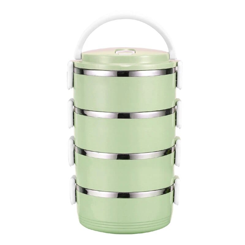 Lunchbox cylindrique multi-compartiments Vert