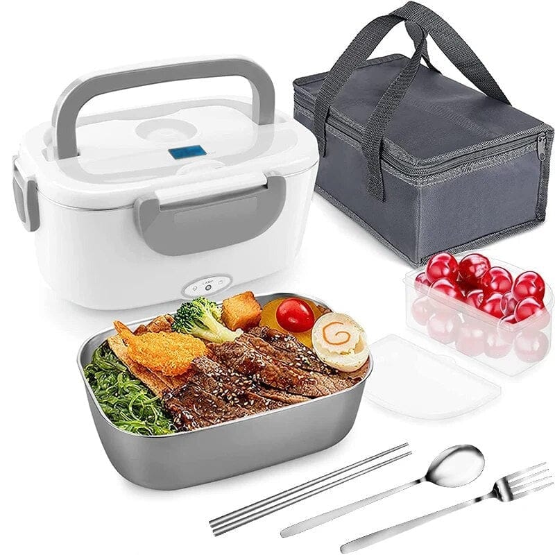 Lunchbox Gamelle Chauffante Blanc-Gris