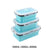 LunchBox Pliable en silicone 3 boites bleues