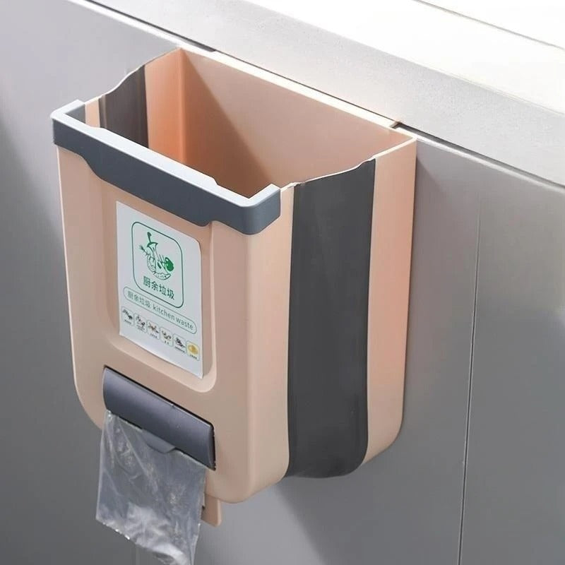 Poubelle de Cuisine Pliable Murale Suspendue — 7 L / 10 L, Porte de Placard