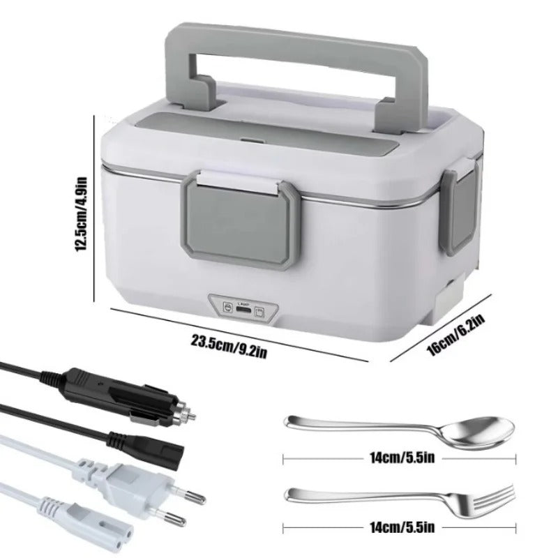 Lunch Box Électrique 90 W — Cuve Inox 304, 2,5 L, Double Tension 220 V / 12 V