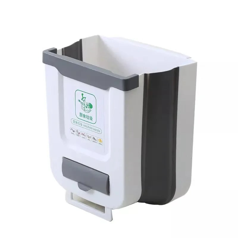 Poubelle de Cuisine Pliable Murale Suspendue — 7 L / 10 L, Porte de Placard