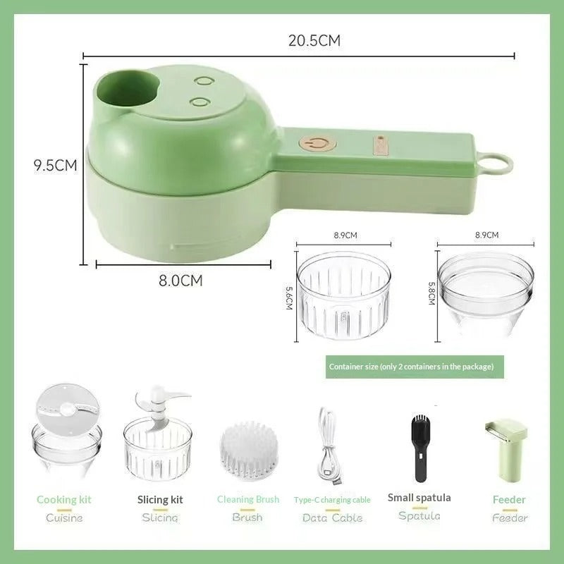 Presse-Ail Électrique Sans Fil Rechargeable USB — Hachoir + Trancheuse