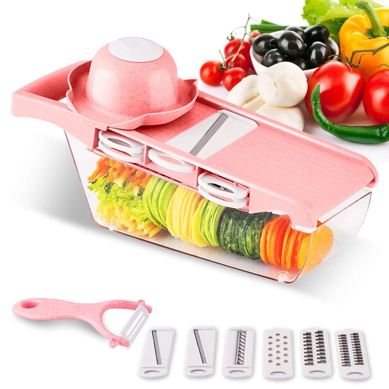 Mandoline de Cuisine Multifonction Rose