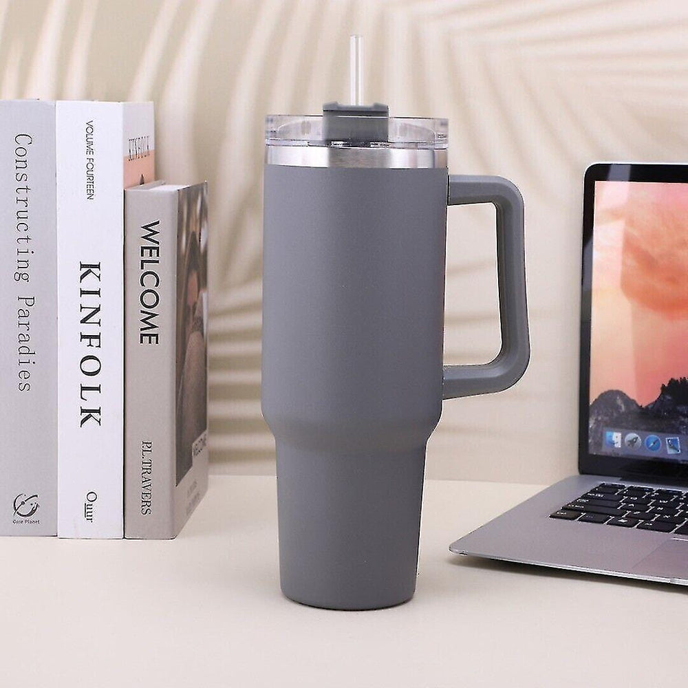 Otto Koning Mug Isotherme avec Paille et Poignée 1,2L (40oz) - Gourde Acier Inoxydable Double