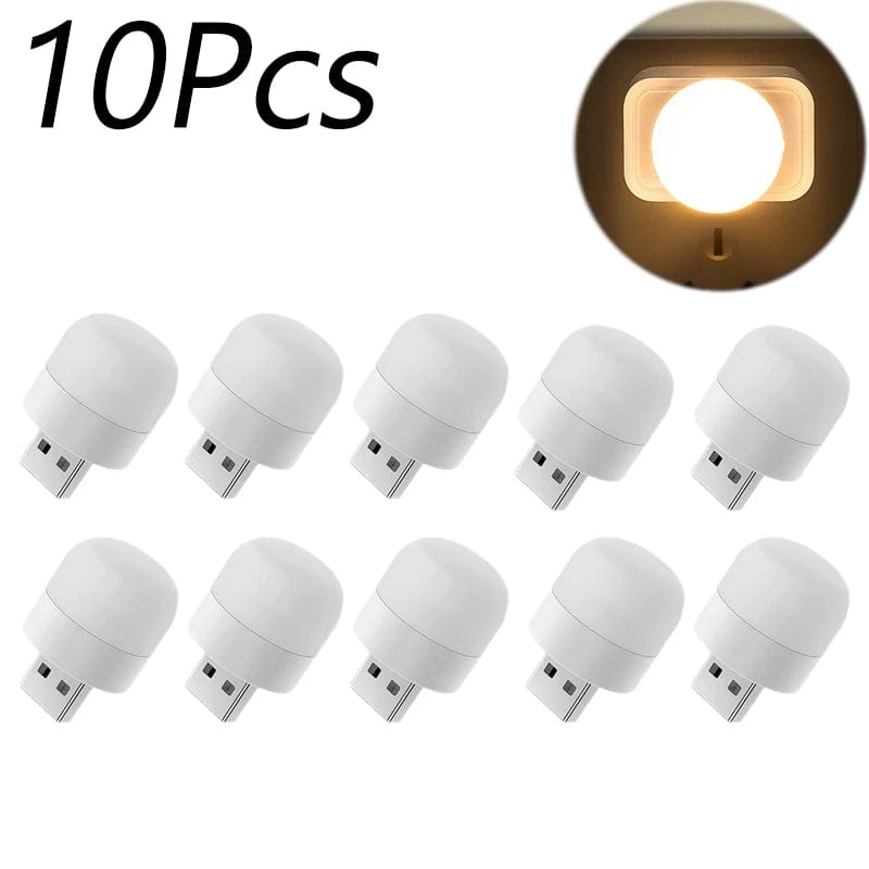 Mini Lampe de Lecture USB Blanc Chaud Rechargeable 1-10 Pcs 10pcs Warm