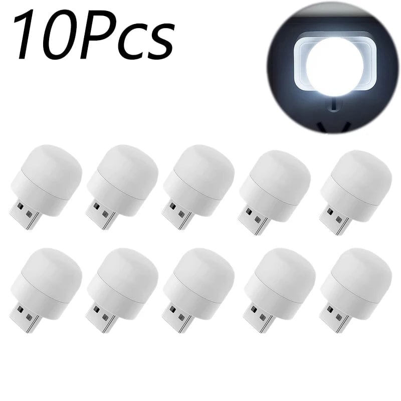 Mini Lampe de Lecture USB Blanc Chaud Rechargeable 1-10 Pcs 10pcs White
