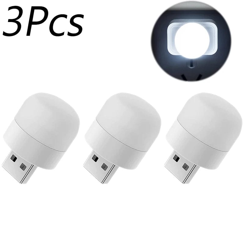 Mini Lampe de Lecture USB Blanc Chaud Rechargeable 1-10 Pcs 3pcs White