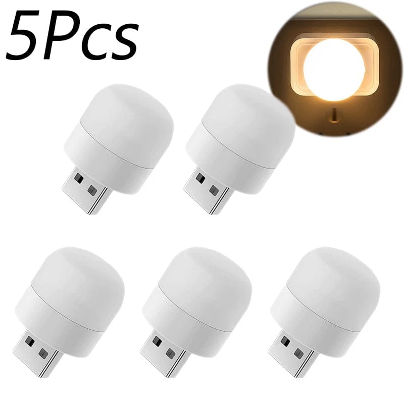 Mini Lampe de Lecture USB Blanc Chaud Rechargeable 1-10 Pcs 5pcs Warm