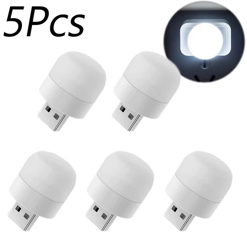 Mini Lampe de Lecture USB Blanc Chaud Rechargeable 1-10 Pcs 5pcs White