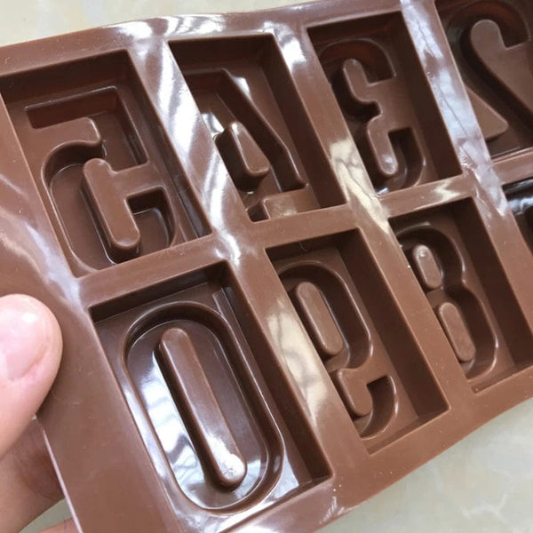 Moules à Chocolat En Silicone - Lot De 3 Avec Pinceau, Lettres Et Chiffres
