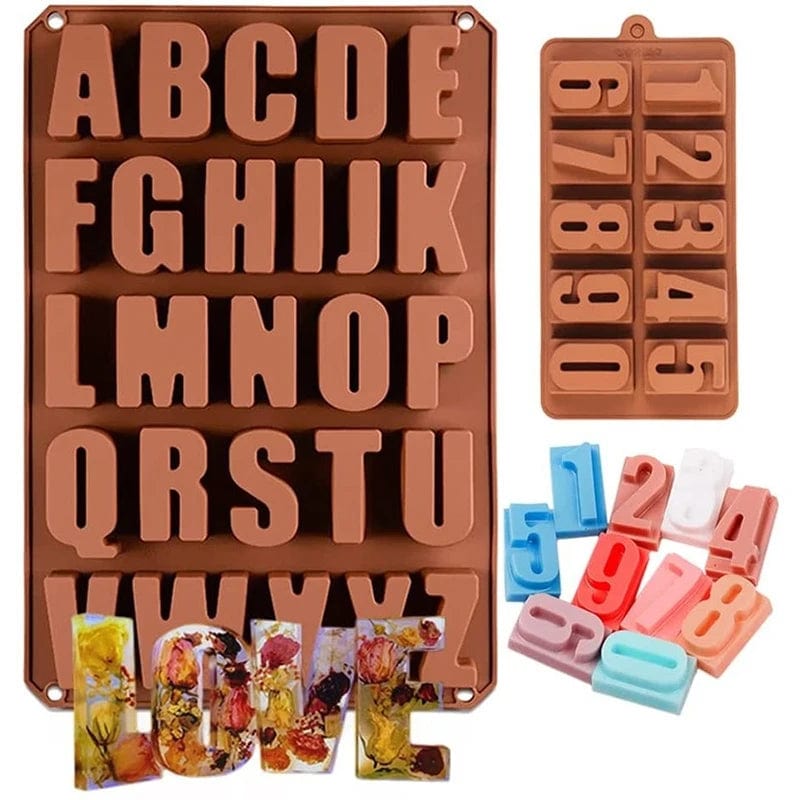 Moule à Chocolat Silicone - Lettres Alphabet 3D