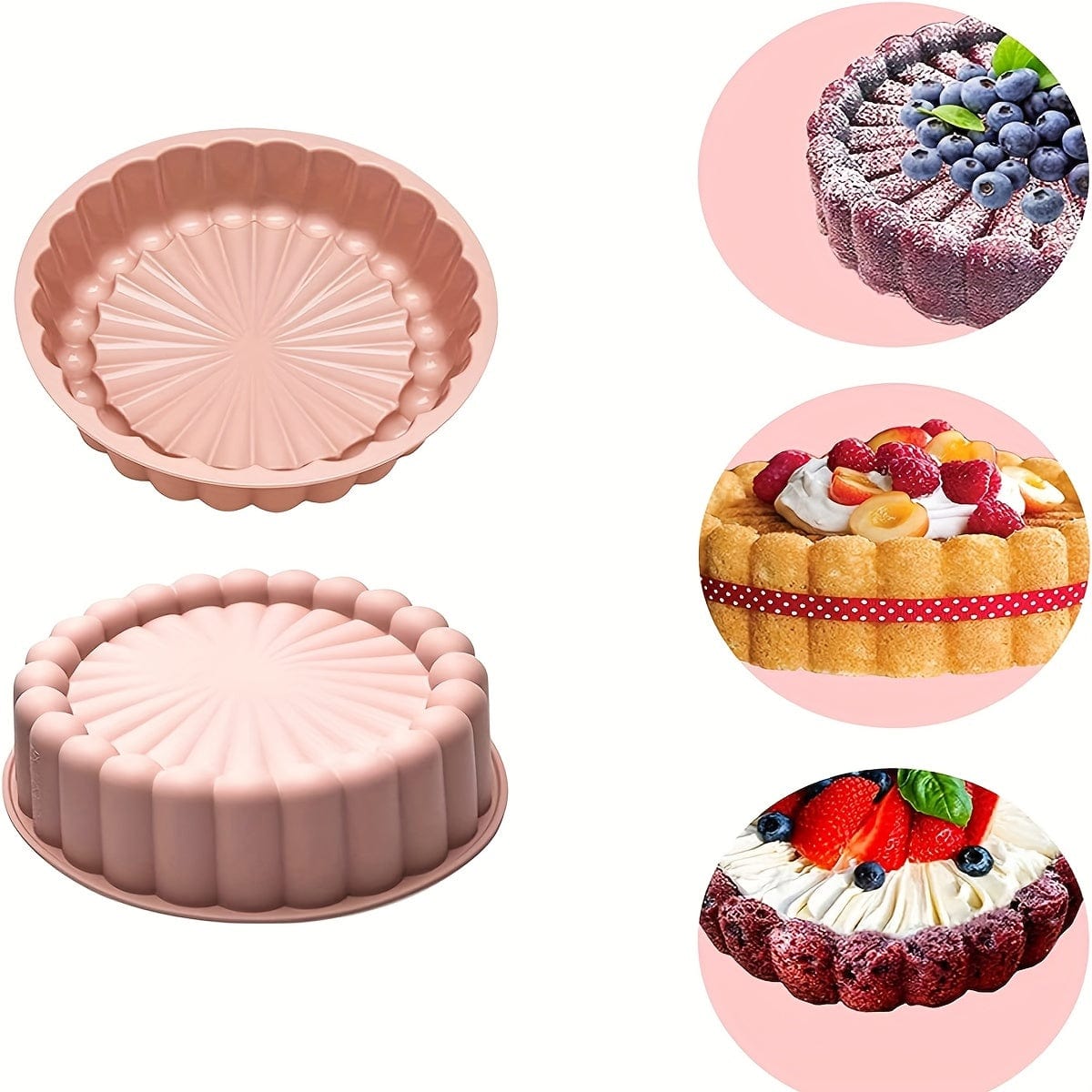 Moule à gâteau en silicone anti-adhésif - Rond pour Mariages, Anniversaires (19.99 cm)
