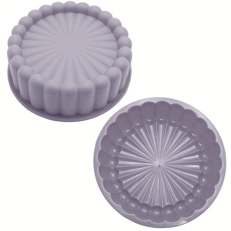 Moule à gâteau en silicone anti-adhésif - Rond pour Mariages, Anniversaires (19.99 cm) Purple