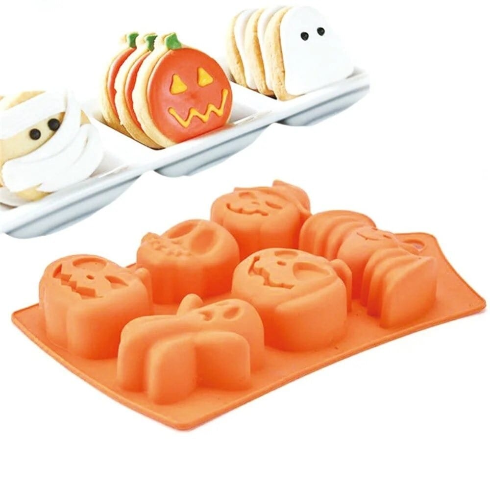 2 Moules En Silicone Halloween (fantôme, Citrouille, Chauve-souris) - Pour Chocolat, Bonbons, Gelée DIY