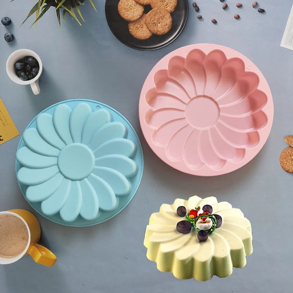 Set De 4 Moules à Gâteau En Silicone - Ronds 4/6/8 Pouces Et Forme Fleur - Antiadhésif, Réutilisable - Pour Four Et Congélateur - 4