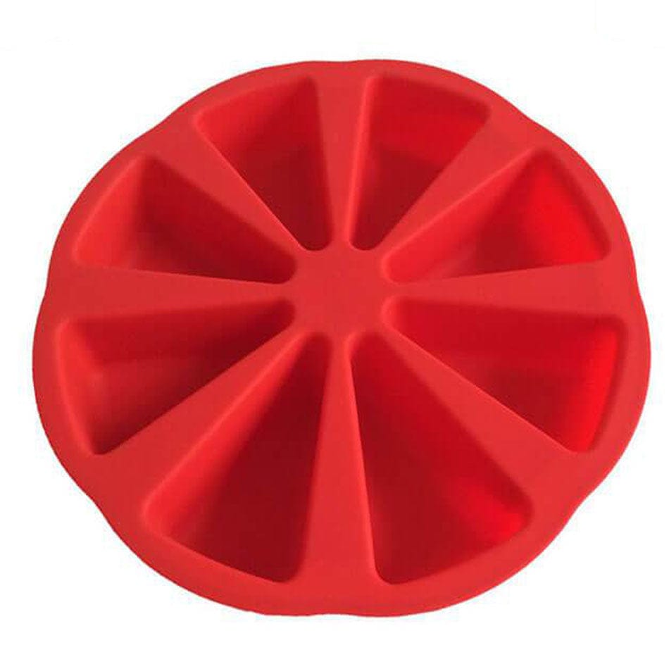 Moule à Gâteaux Silicone - 8 Parts Compartimentées Rouge