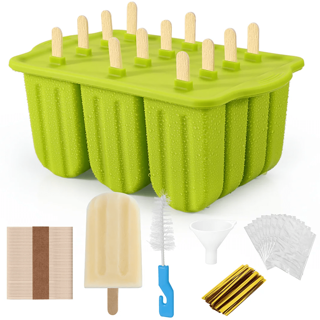 Moule à glace en silicone avec bâtonnets en bois - Outils pour crème glacée de l'été