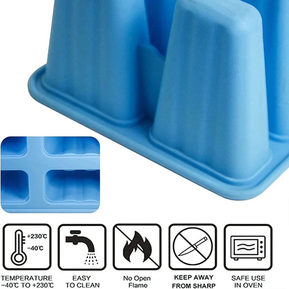Moule à Glace en Silicone avec Poignée - 4/6 cavités