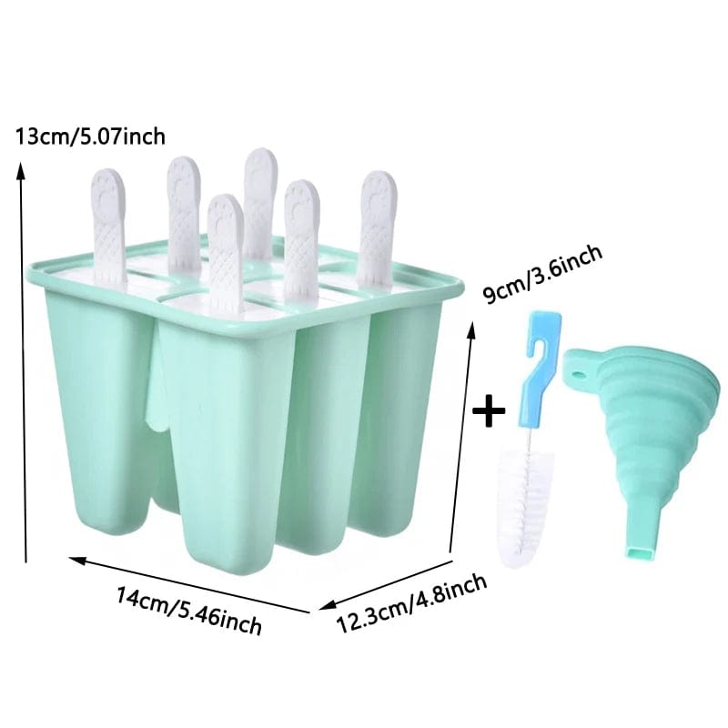 6 Moules à Glace en Silicone avec Poignée