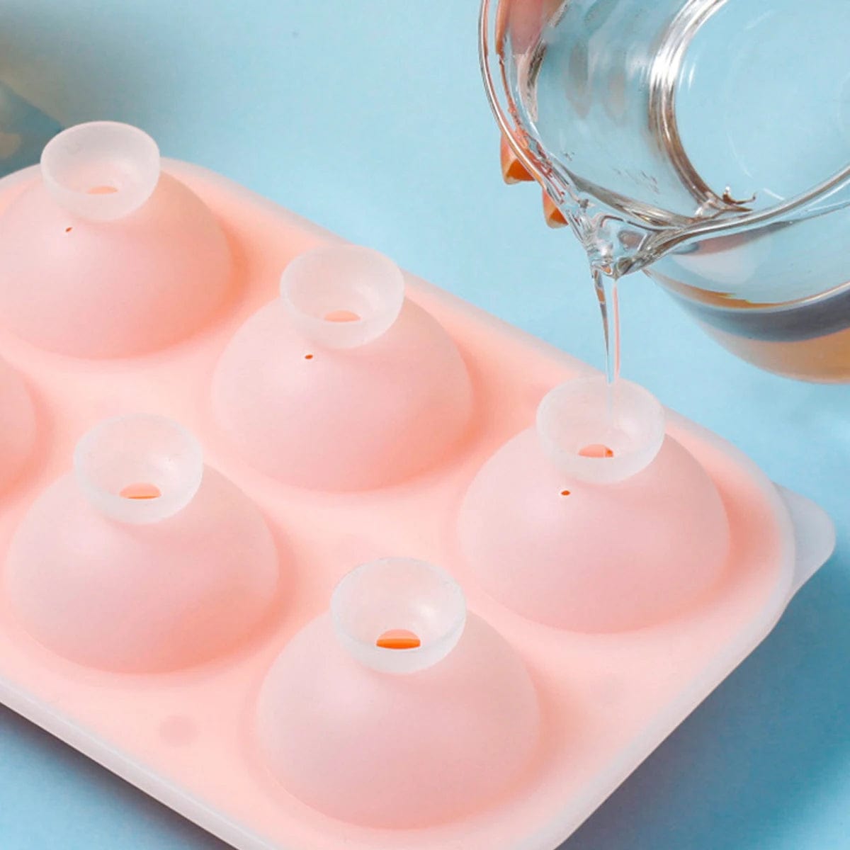 Moule à Glace Rose en Silicone, 6 Boules de Glace - Qualité Alimentaire