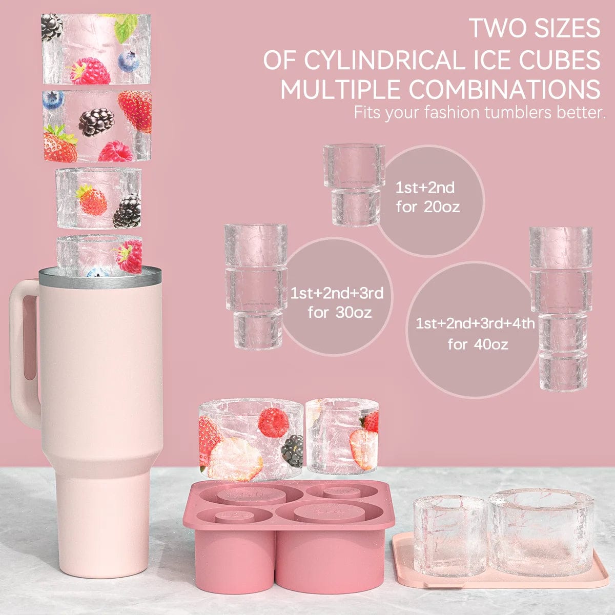 Moule à Glaçons Cylindriques pour la Mega-Gourde Isotherme