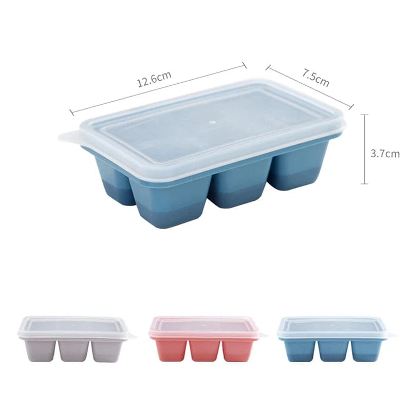 Moule à glaçons en plastique avec couvercle - Set de 3 MULTI