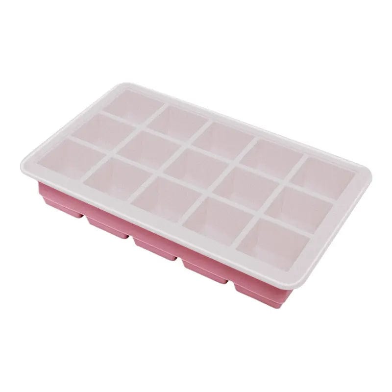Moule à Glaçons en Silicone avec Couvercle 15-Cavity Pink