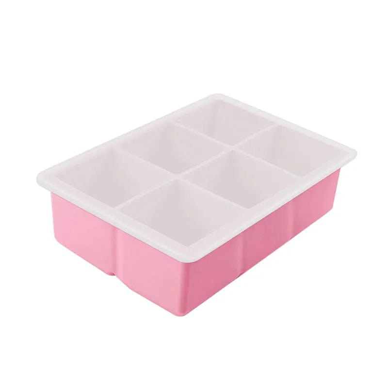 Moule à Glaçons en Silicone avec Couvercle 6-Cavity Pink