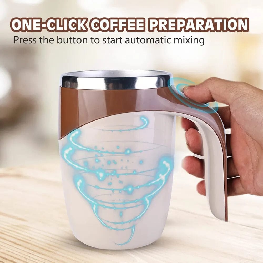 Mug Mélangeur Magnétique Rechargeable - Tasse de Café Automatique Rotation Lazy Milkshake