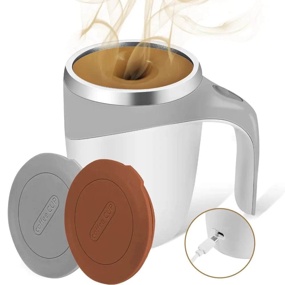 Mug Mélangeur Magnétique Rechargeable - Tasse de Café Automatique Rotation Lazy Milkshake