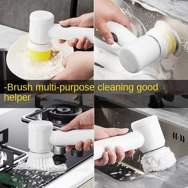 Multi-functional Electric Cleaning Brush for Kitchen and Bathroom - Wireless Handheld Power Scrubber for Dishes, Pots, and Pans White
