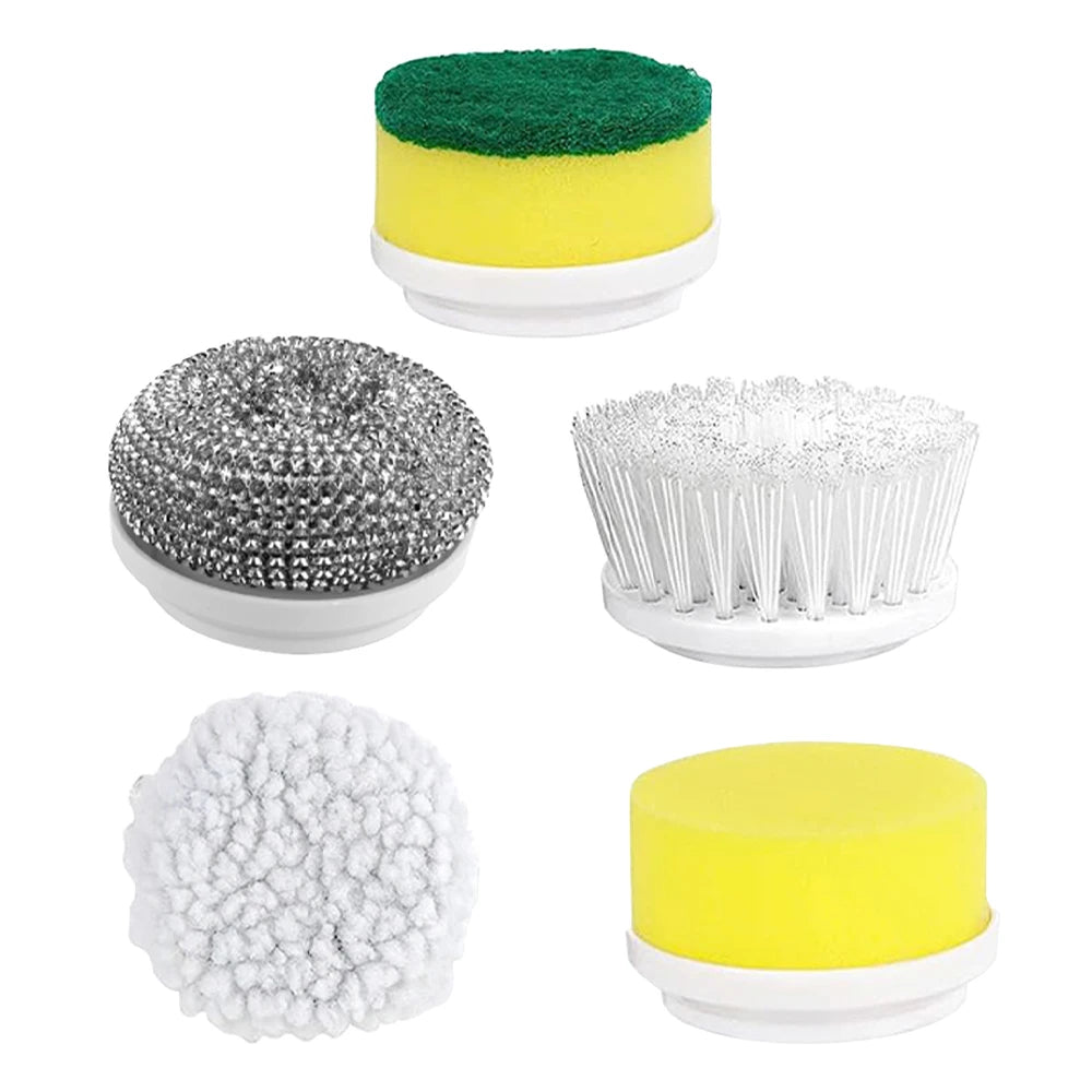 Kit de 5 Têtes de Rechange pour Brosse Rotative Électrique — Éponges, Brosse et Inox