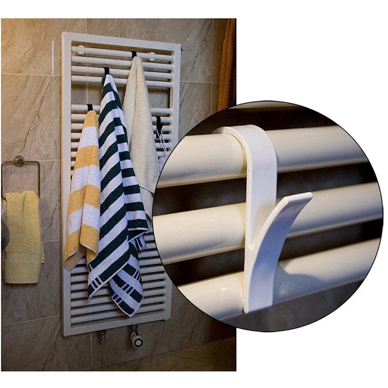 Organisateur de rangement pour radiateur de salle de bain blanc transparent - Coat Hook Eco-Friendly
