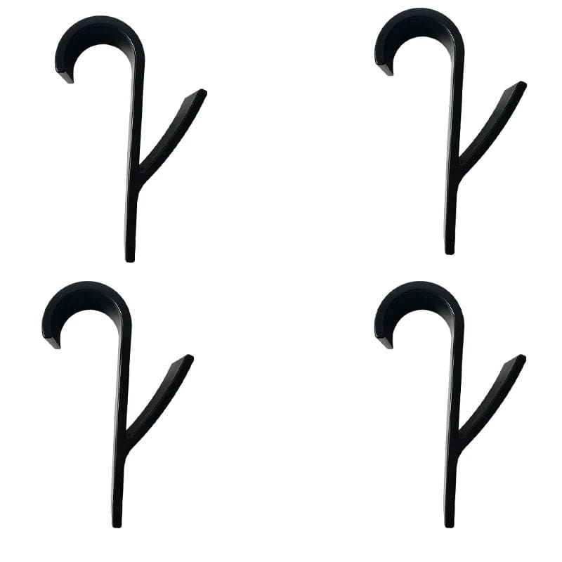 Organisateur de rangement pour radiateur de salle de bain blanc transparent - Coat Hook Eco-Friendly Black 4 pcs