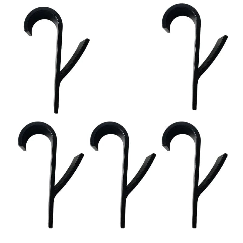 Organisateur de rangement pour radiateur de salle de bain blanc transparent - Coat Hook Eco-Friendly Black 5 pcs